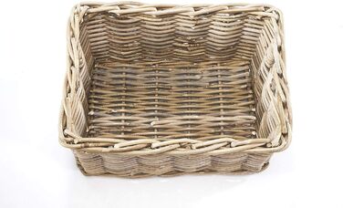 Кошик з ротанга Kobolo, кошик з полиці, квадратний ротанг Kubu сірий, маленький