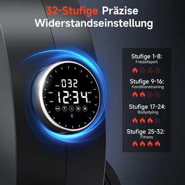 Гребний тренажер Wenoker з магнітним фітнес-тренажером, домашній гребний тренажер з 32 рівнями опору та ексклюзивним додатком, тренажерний зал для приміщень, кардіотренажер, вантажопідйомність 160 кг з РК-монітором H310F