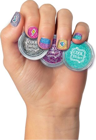 Набір блискучих нігтів Cool MAKER Go Glam - для стильних блискучих нігтів з наклейками з мотивами, матеріал для 5 видів манікюру, для дітей віком від 8 років