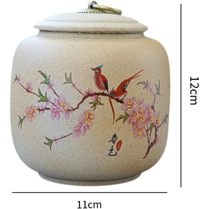 Перфектна керамічна банка з кришкою, порцелянова чайна ємність, контейнер для зберігання розсипного чаю, контейнер для зберігання чаю для спецій, порошків, горіхів, листя лотоса, птаха