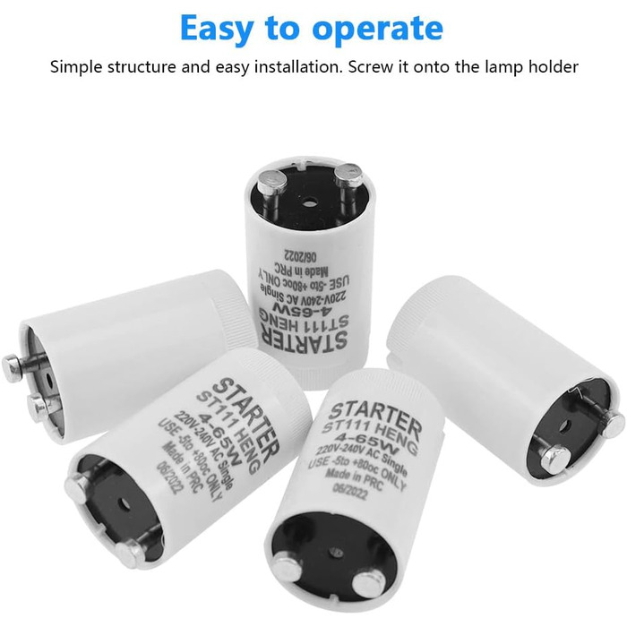 Стартер для люмінесцентних ламп 4-65 Вт стартер longlife ST111 220-240 В стартер для люмінесцентної лампи люмінесцентної лампи, 12 шт.