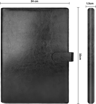 Папка для документів NEWYES формату A4 з 30 прозорими обкладинками водовідштовхувальна папка для презентацій зі штучної шкіри, ідеально підходить для офісу, ділових поїздок та як подарунок для чоловіків чорна