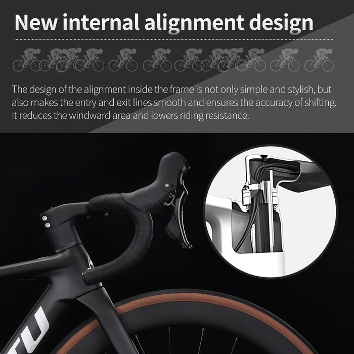 Карбоновий шосейний велосипед KOOTU, легкий шосейний велосипед з повністю карбоновими дисковими гальмами, 24-швидкісною групою Shimano R7120 та гідравлічними дисковими гальмами для дорослих, червоний, 56 см