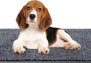 Килимок Mibao для прихожих 50 x 80 см, брудозбірний килимок для вхідних зон, килимок для прихожих, нековзний, суперпоглинаючий килимок для вхідних дверей, задніх дверей, взуття та лап, сірий 50 x 80 см (прямокутний)