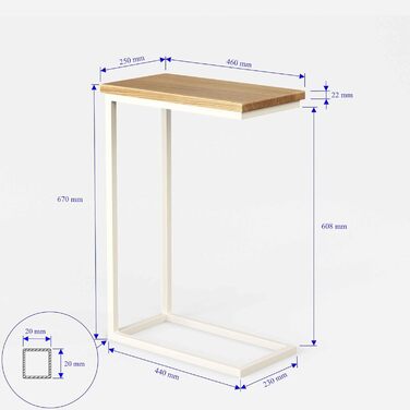 Маленький приставний столик-диван Чорно-білий дерев&39яний столик для ноутбука С-подібний столик для дивана Приставний столик піднос дубовий столик-ліжко тумбочка тумбочка високий столик для ноутбука для дивана маленький столик для вітальні (CWH) каркас б