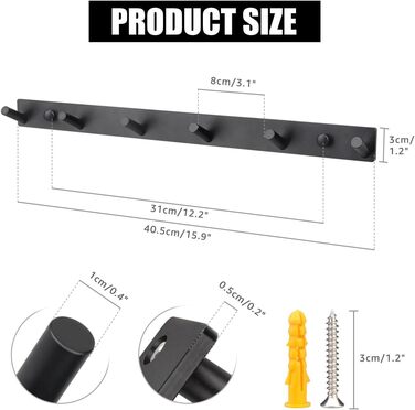 Вішалка для верхнього одягу на 6 гачків, мінімалістичні гачки для верхнього одягу настінна вішалка, гачки для верхнього одягу гачк