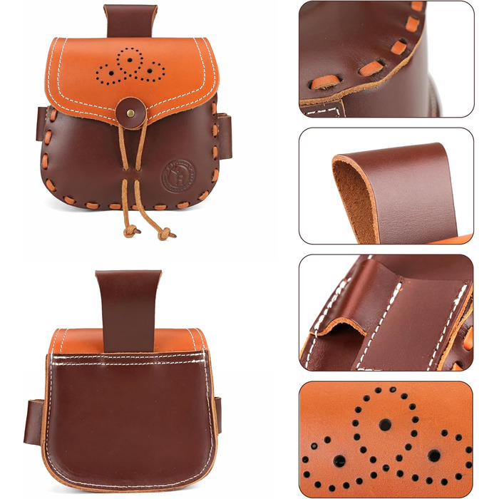 Багатофункціональний шкіряний поясний мішок EDC Організатор сумка пожежний стартер тримач для виживання на відкритому повітрі кемп