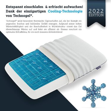 Ортопедична подушка Technogel нового покоління Original Deluxe для підтримки шиї, антибактеріальна, гелева подушка для шийного відділу хребта для сну на спині та боці, вкл. наволочку