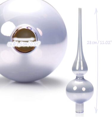 Різдвяна верхівка для ялинки глянцева 28 см com-four