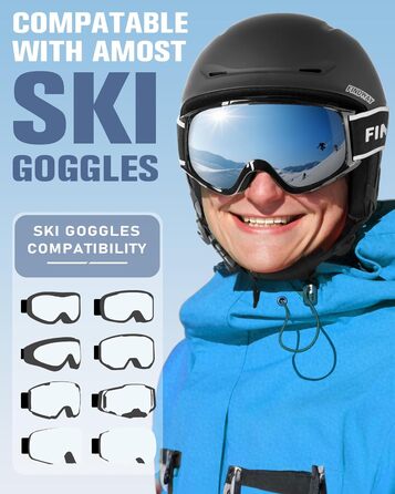 Лижний шолом Findway для чоловіків та жінок, унісекс шолом для зимових видів спорту для катання на лижах/сноуборді з системою вентиляції, шолом для сноуборду для дорослих та дітей M (54,5-58,5 см) A1-чорний