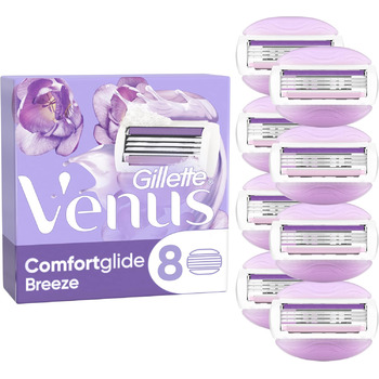 Запчастини для жіночої бритви Gillette Venus Comfortglide Breeze, 8 шт. , наповнювачі для гладкого, чистого та тривалого видалення волосся