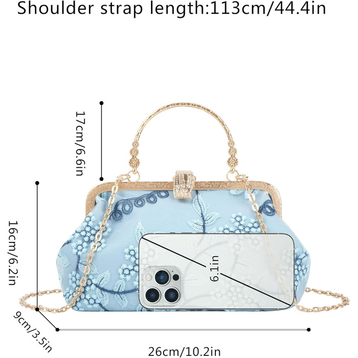 Сатеневий клатч для вечірки та особливих подій, блакитний (08301)