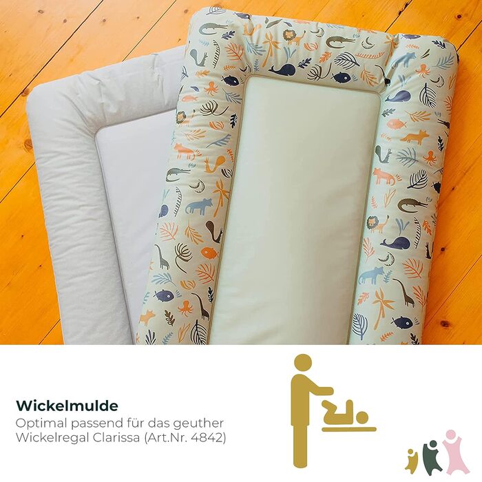 Пеленальний килимок Lilly Розмір 52 x 75 см Підходить для пеленального блоку Clarissa та інших пеленальних столиків Піднятий край