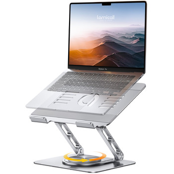 Підставка для ноутбука Lamicall регульована, поворотна на 360, алюмінієва, складана. Ергономічна підставка для Macbook Pro/Air та інших ноутбуків 10-17,3 дюймів для дому та офісу срібляста.