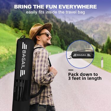 Сітка для бадмінтону BAGAIL, складна нейлонова сітка, регульована по висоті підставка та сумка для перенесення, легко встановлюється та знімається, ідеальна спортивна сітка для тенісу, бадмінтону або волейболу, 3M жовтий/чорний