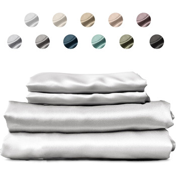 Комплект шовкової постільної білизни Colorado Home Co Mulberry, 100 шовк, простирадло з глибокою кишенею, повне приталене простира