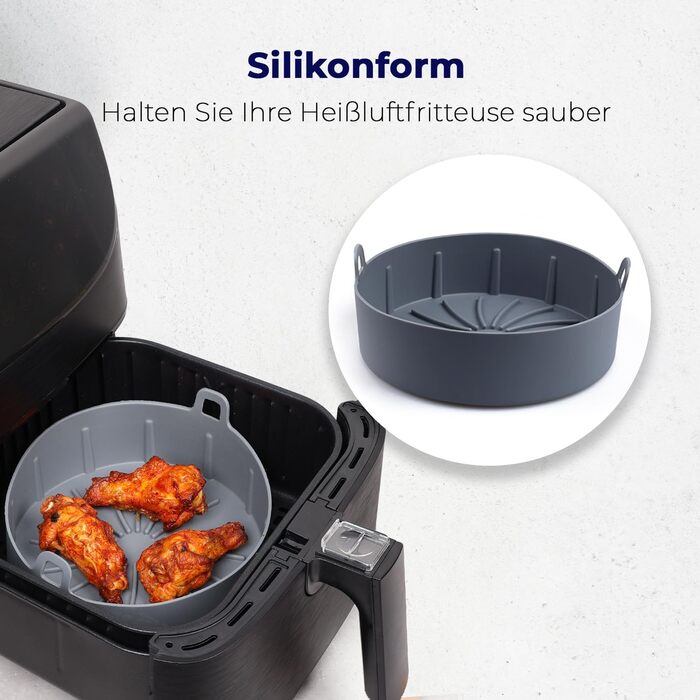 Аксесуари Фритюрниця XL і XXL 20см Аксесуари для мультипечі Philips XL і XXL, COSORI 5.5L, Cecotec, Tefal З силіконовою формою Air Fryer Набір з 10 предметів