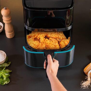 Фритюрниця Cecotec 5.5 л Cecofry Full InoxBlack 5500 Pro з аксесуарами. 1700 Вт, Компактний і цифровий, Дієтична фритюрниця, Тип з нержавіючої сталі, Без олії, PerfectCook, аксесуари в комплекті Inox Аксесуари Full Pro