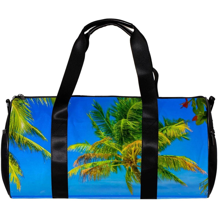 Спортивна сумка, маленька дорожня сумка, сумка для йоги, пляжу, фітнесу на природі, ручна поклажа. Сумка з дизайном Пальма та море.