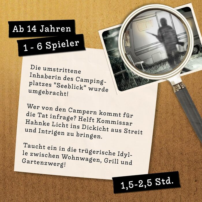 Приховані ігри Місце злочину - Кемпінг-вбивця - Німецька - Реалістична злочинна гра, захоплива детективна гра, квест-кімната