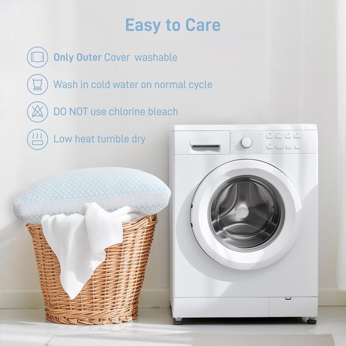 Подушка з подрібненого пінного матеріалу з ефектом пам&39яті, охолоджувальна, м&39яка, розмір &quotqueen-size&quot, регульована, гіпоалергенна, готельної якості, підходить для сну на боці, животі та спині, чохол з бамбукової віскози, Oeko-TEX 1 - Queen