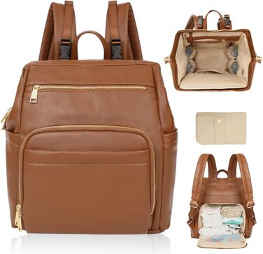 Рюкзак для підгузників, великий багатофункціональний шкіряний рюкзак для підгузників з великим портативним пеленальним рюкзаком, 2