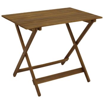 Складаний садовий стіл DEGAMO Bahia 90x60 см, коричневий колір акації, олійний, для вулиці, сертифікований FSC