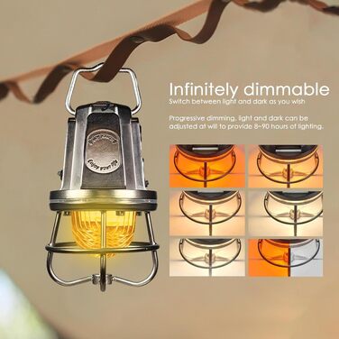 Ліхтар для кемпінгу - спорядження для виживання та аварійних ситуацій з регульованою яскравістю Світлодіодні лампи для кемпінгу для походів на свіжому повітрі, відключення електроенергії, тентів, балконів, титанові