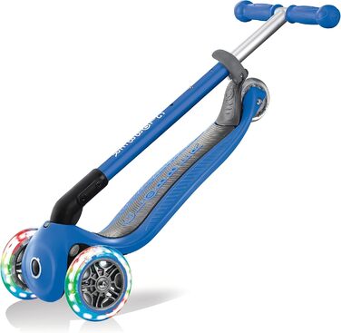 Дитячий самокат GLOBBER Primo Foldable Lights, світлодіодні колеса, регульована висота, темно-синій