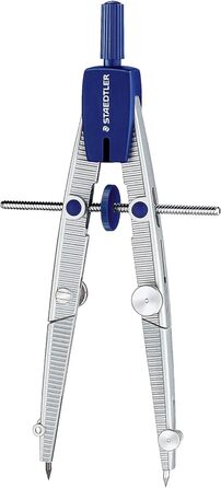 Шкільний компас STAEDTLER Noris Club 550 02 зі швидким регулюванням, комплект з подовжувачем і універсальним адаптером, з направляючою шпинделя, точний і точний, міцний корпус з відкидною кришкою