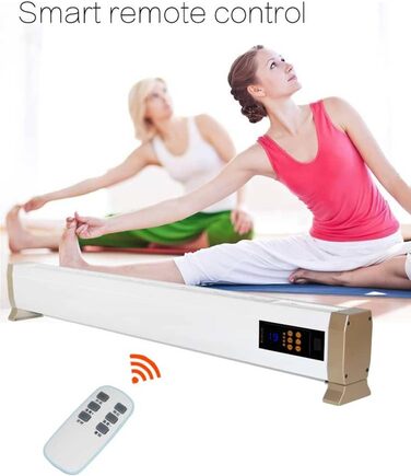 Електрична тепла підлога Sined 1800, біла тепла підлога та плінтус, 1800 Вт з пультом дистанційного керування в комплекті