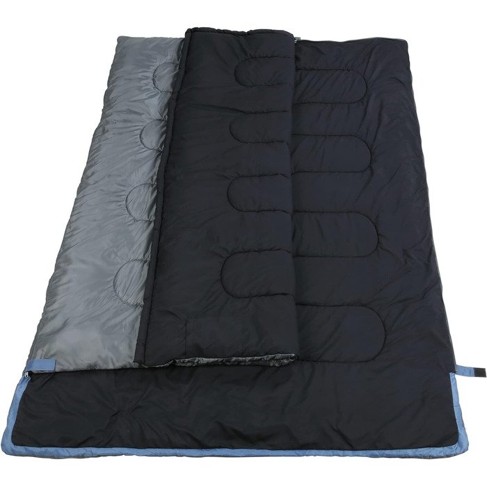 Ваш спальний мішок GEAR 2 Man Marin -7C Ковдра Спальний мішок 220x150 см Двоспальний мішок 3-4 сезони Синій сірий