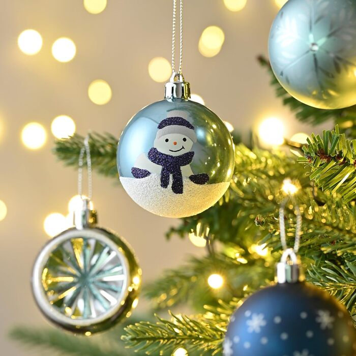 Різдвяні кульки 16 шт сріблясто-блакитний Valery Madelyn