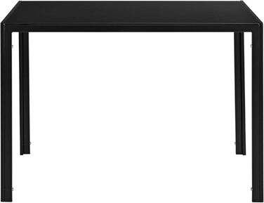 Обідній стіл 105x60x75см, скляна стільниця, чорний