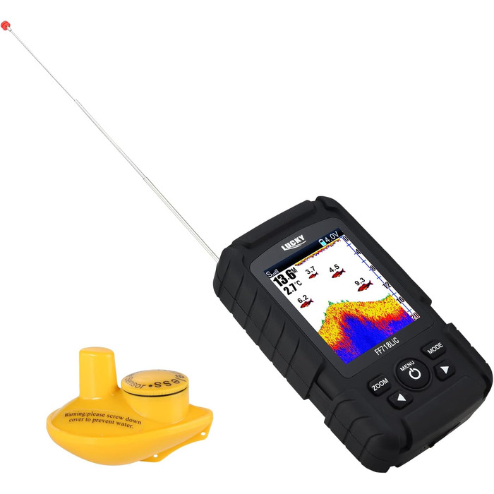 Бездротовий портативний ехолот 45 м/147 футів ехолот глибини Ocean River Lake Кольоровий ехолот