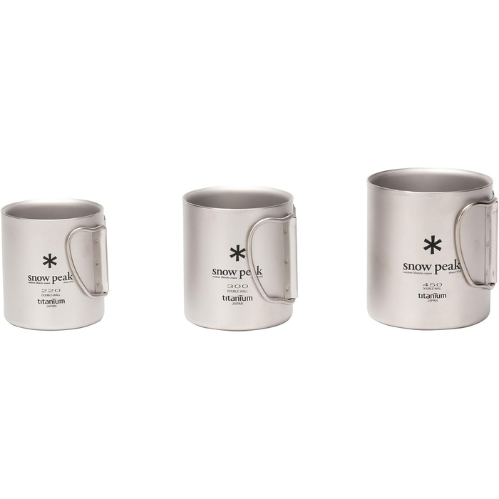 Титанова кружка Snow Peak з подвійними стінками, 450 мл, сіра, легка, міцна, ізольована для дому, кемпінгу та використання на природі