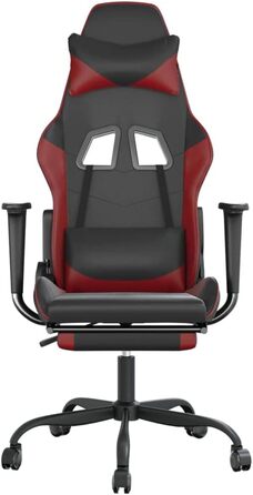 Ігрове крісло Tidyard з підставкою для ніг, гоночне ігрове крісло, ергономічне ігрове крісло, ігрове крісло для ПК, чорно-бордова штучна шкіра