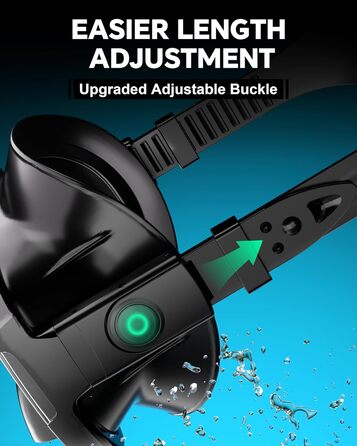 Набір для підводного плавання G2RISE для дорослих, маска для дайвінгу для дорослих, зручна маска для підводного плавання з трубкою, лінзами із загартованого скла та покращеною регульованою пряжкою для підводного плавання, дайвінгу, плавання, чорний темно-