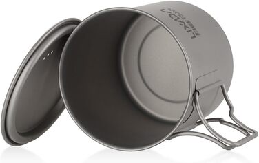 Портативний титановий горщик Lixada з титановою ручкою, що складається, для кемпінгу, відпочинку на природі, для пікніка, походів