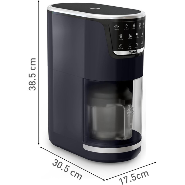 Морозивоnice Tefal Dolci для морозива, джелато, протеїнового морозива та сорбету, з 3 чашами з тритану