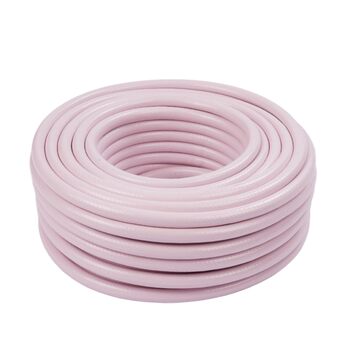 Шланг садовий Relaxdays, 50 м, універсальний водяний шланг 1/2, стійкий до УФ-випромінювання та погодних умов, тканинний садовий шланг, PP, рожевий