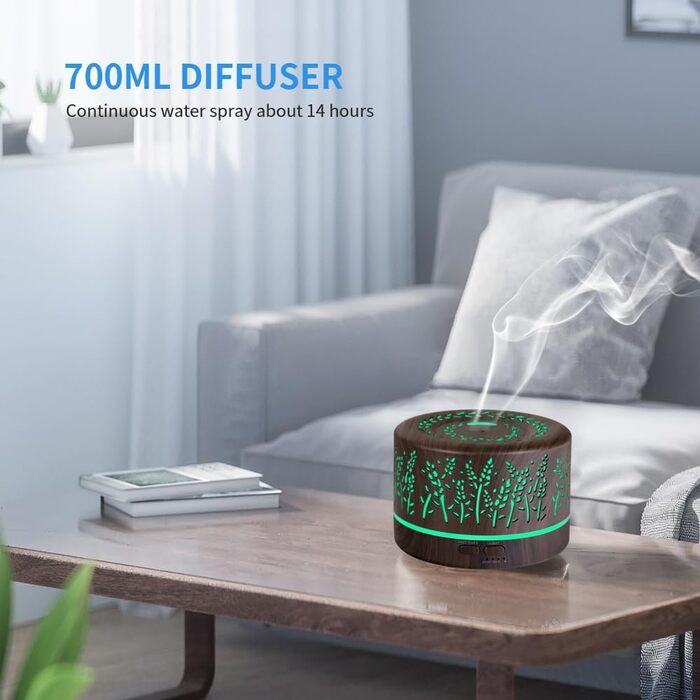 Дифузор аромату YONGYAO, ультразвуковий ароматерапевтичний дифузор для ефірних масел 500 мл, кімнатний зволожувач повітря електрич