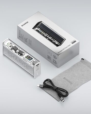 Прозора акумуляторна батарея з портами USB-C USB-A і розумним дисплеєм, ноутбук зовнішні акумулятори для мобільних телефонів для i