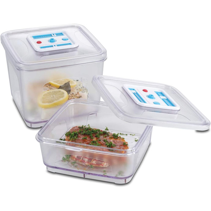 Набір контейнерів для вакуумного пакувальника Solis, 2 шт. вакуумна банка 1000 2800 мл, квадратний вакуумний контейнер для вакуумного пакувальника з індикатором дати та вакууму