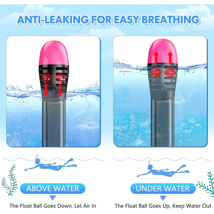 Маска для сноркелінгу, маска для повного обличчя, маска для дайвінгу 180 для дорослих/дітей, комплект для сноркелінгу із захистом від протікання та запотівання