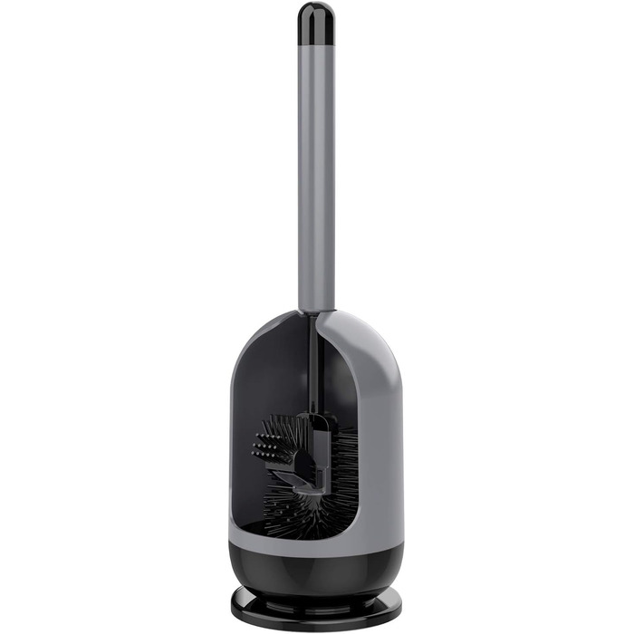 Щітка для туалету з тримачем,Щітка для туалету з м'якою щетиною, сіра та чорна, сіра,чорна