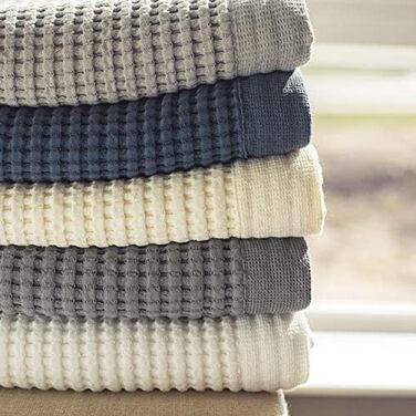 Набір вафельних рушників GILDEN TREE швидкосохнучий тонкий 2 банних рушники 2 рушники для рук 2 фланелі, сучасний стиль (шифер)