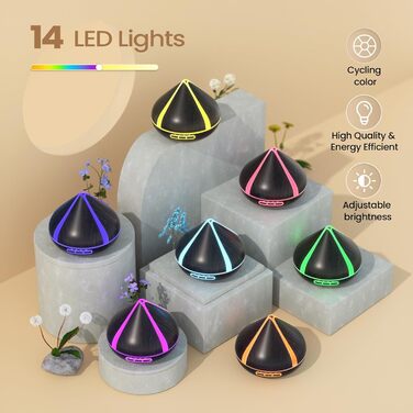 Дифузор ефірного масла 500 мл з 8 маслами, ароматерапевтичний дифузор з пультом дистанційного керування, 4 таймера, автоматичне ви