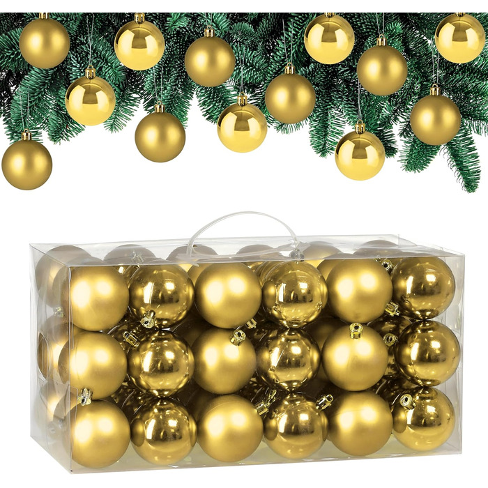 Різдвяні кульки 54 шт золоті Deuba