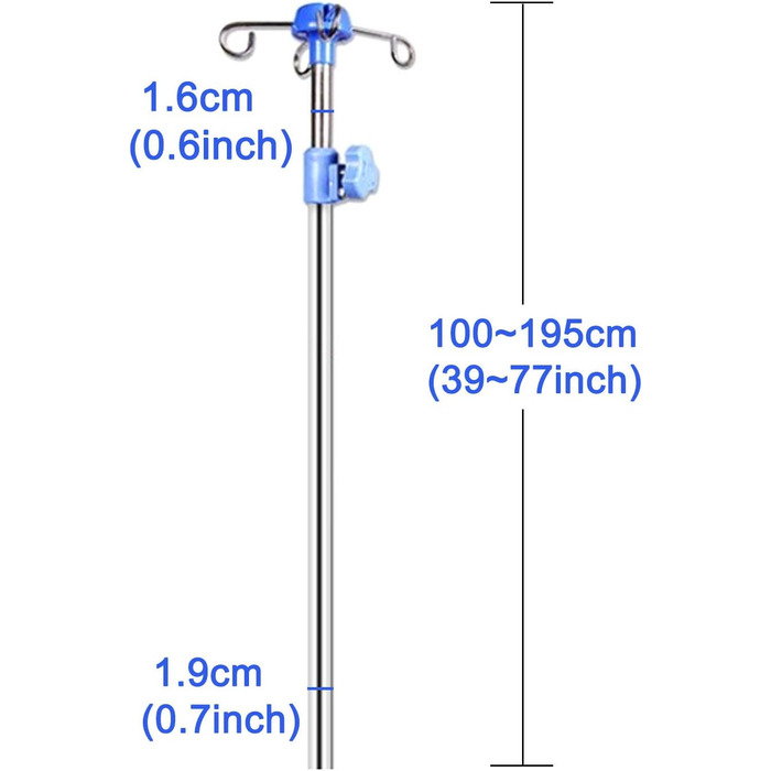 Портативна інфузійна палиця для інвалідного візка SAGGION, телескопічний тримач для інфузій, регульований по висоті 100-195 см, для домашнього догляду за людьми похилого віку